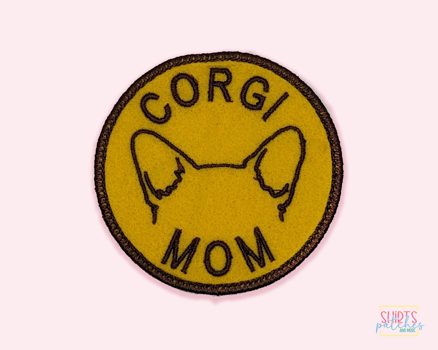 Corgi Mom Patch - Custom Iron On Or Hook And Loop Backing