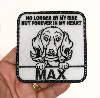 Custom Embroidered Iron-On Dachshund Memorial Patch