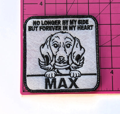 Custom Embroidered Iron-On Dachshund Memorial Patch