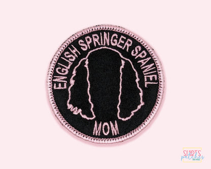 English Springer Spaniel Mom Patch - Custom Iron On Or Hook And Loop Backing