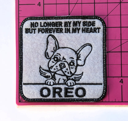 Custom Embroidered Iron-On French Bulldog Memorial Patch