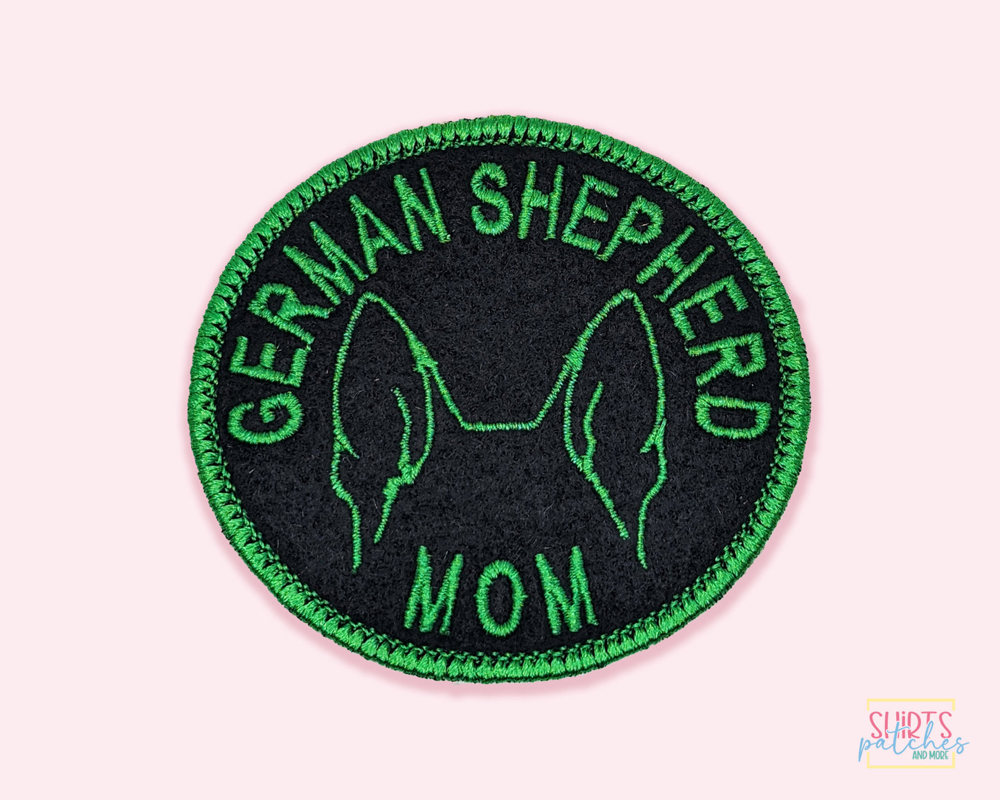 German Shepherd Mom Patch - Custom Iron On Or Hook And Loop Backing