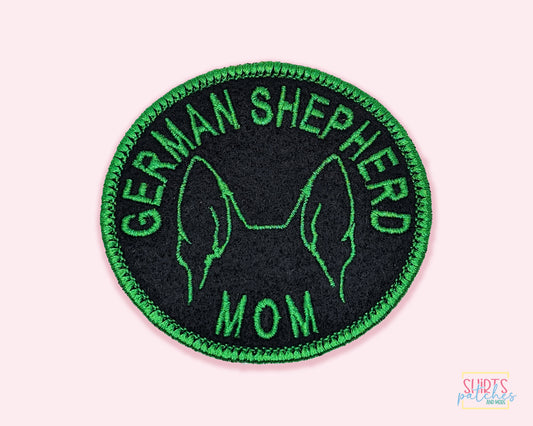 German Shepherd Mom Patch - Custom Iron On Or Hook And Loop Backing