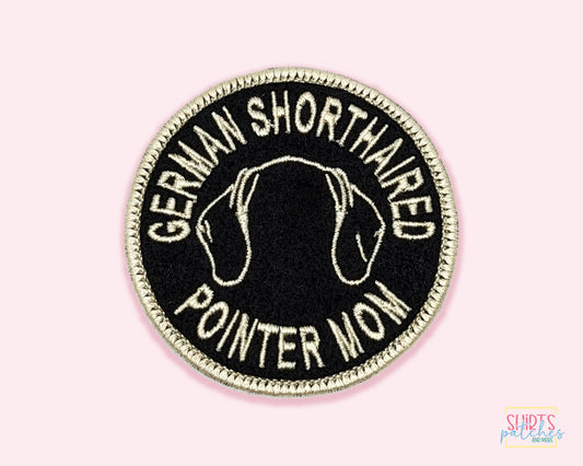 German Shorthaired Pointer Mom Patch - Custom Iron On Or Hook And Loop Backing