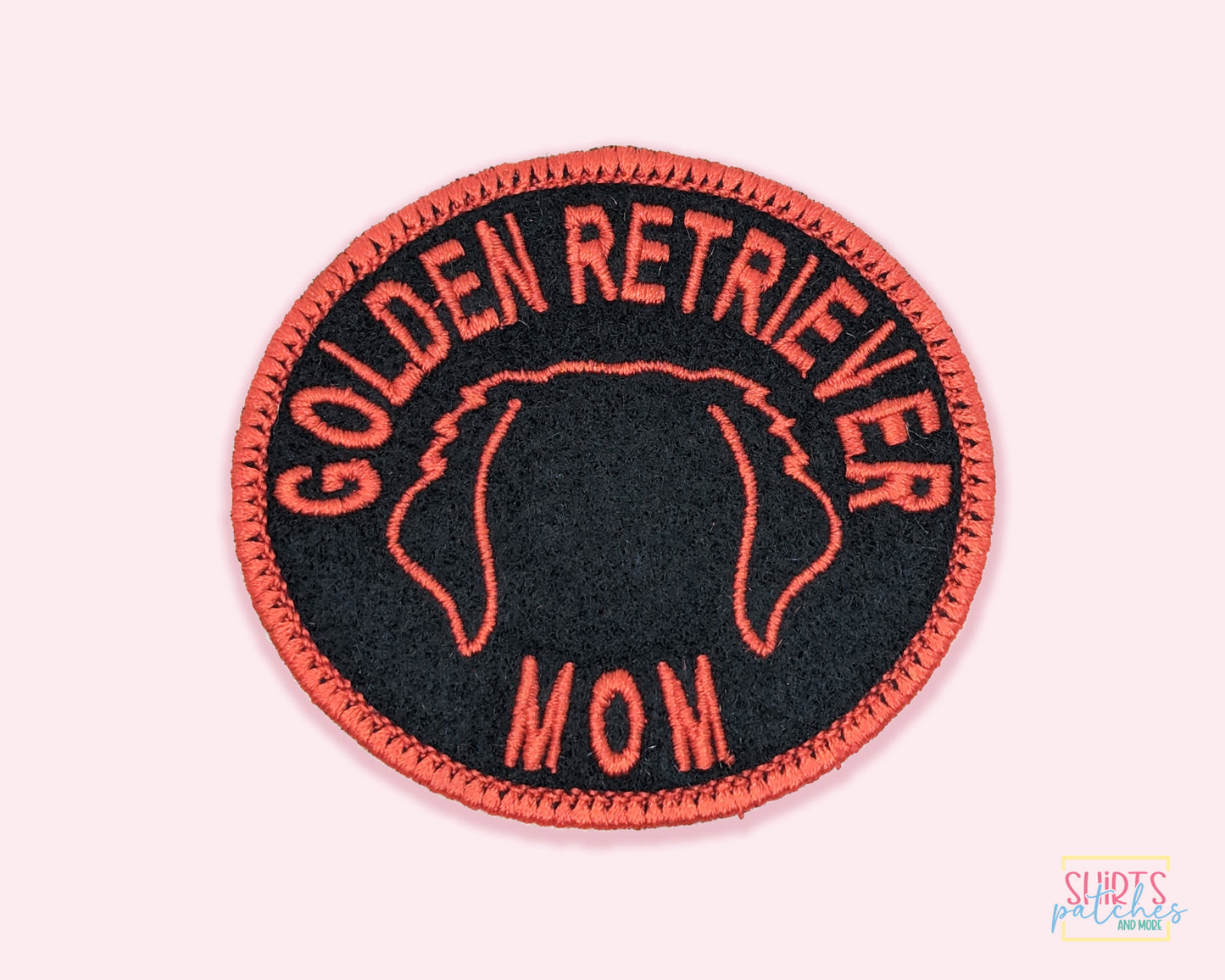 Golden Retriever Mom Patch - Custom Iron On Or Hook And Loop Backing