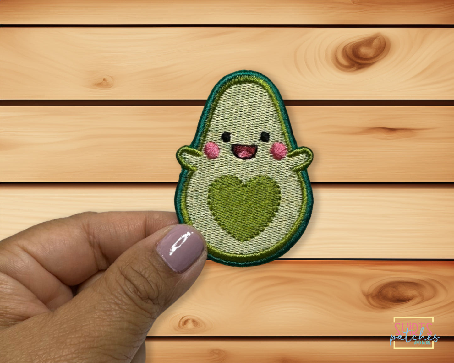 Embroidered Iron-On Kawaii Happy Avocado Patch