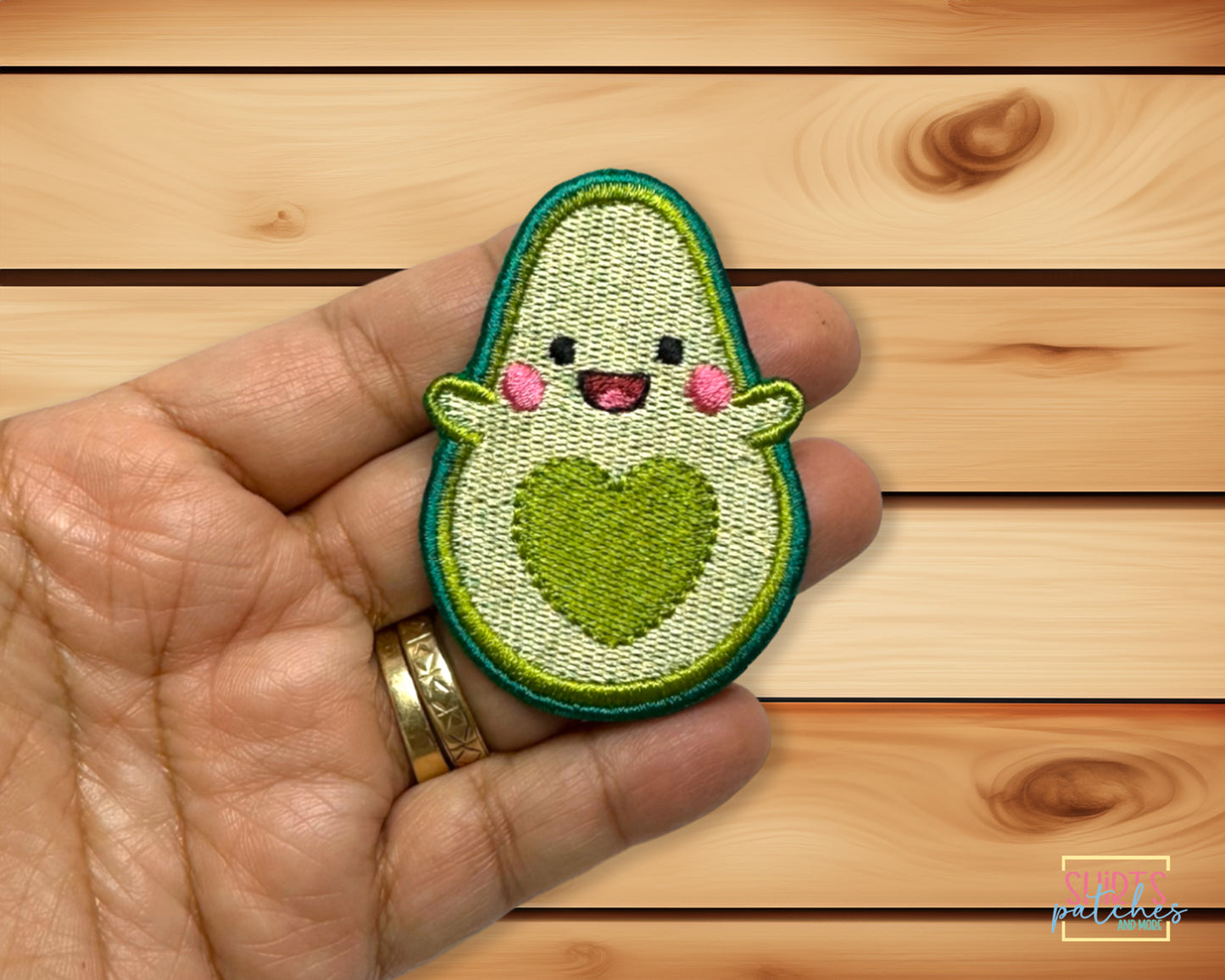 Embroidered Iron-On Kawaii Happy Avocado Patch