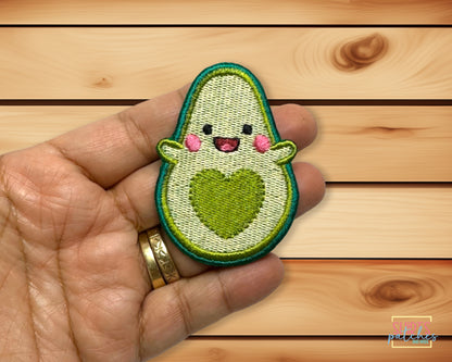 Embroidered Iron-On Kawaii Happy Avocado Patch