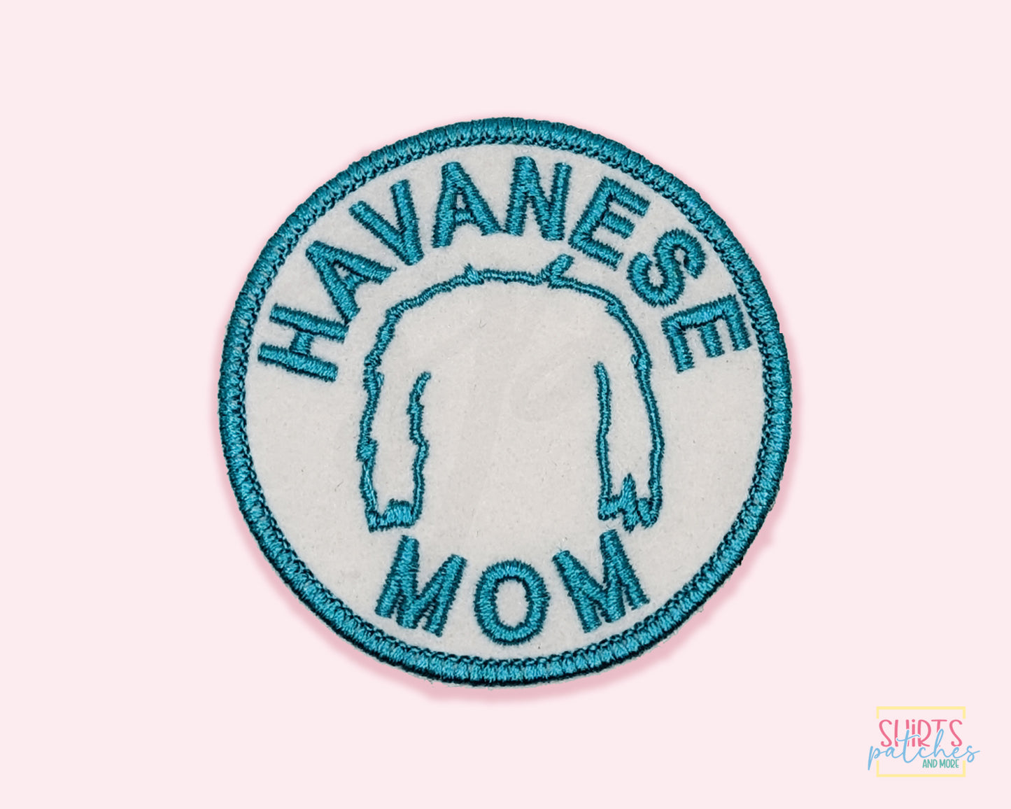 Havanese Mom Patch - Custom Iron On Or Hook And Loop Backing