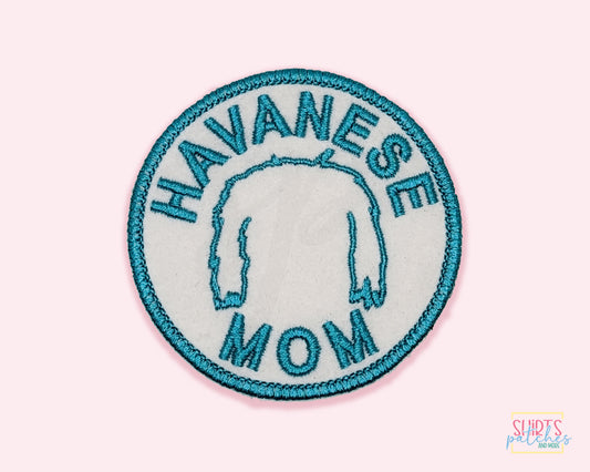 Havanese Mom Patch - Custom Iron On Or Hook And Loop Backing