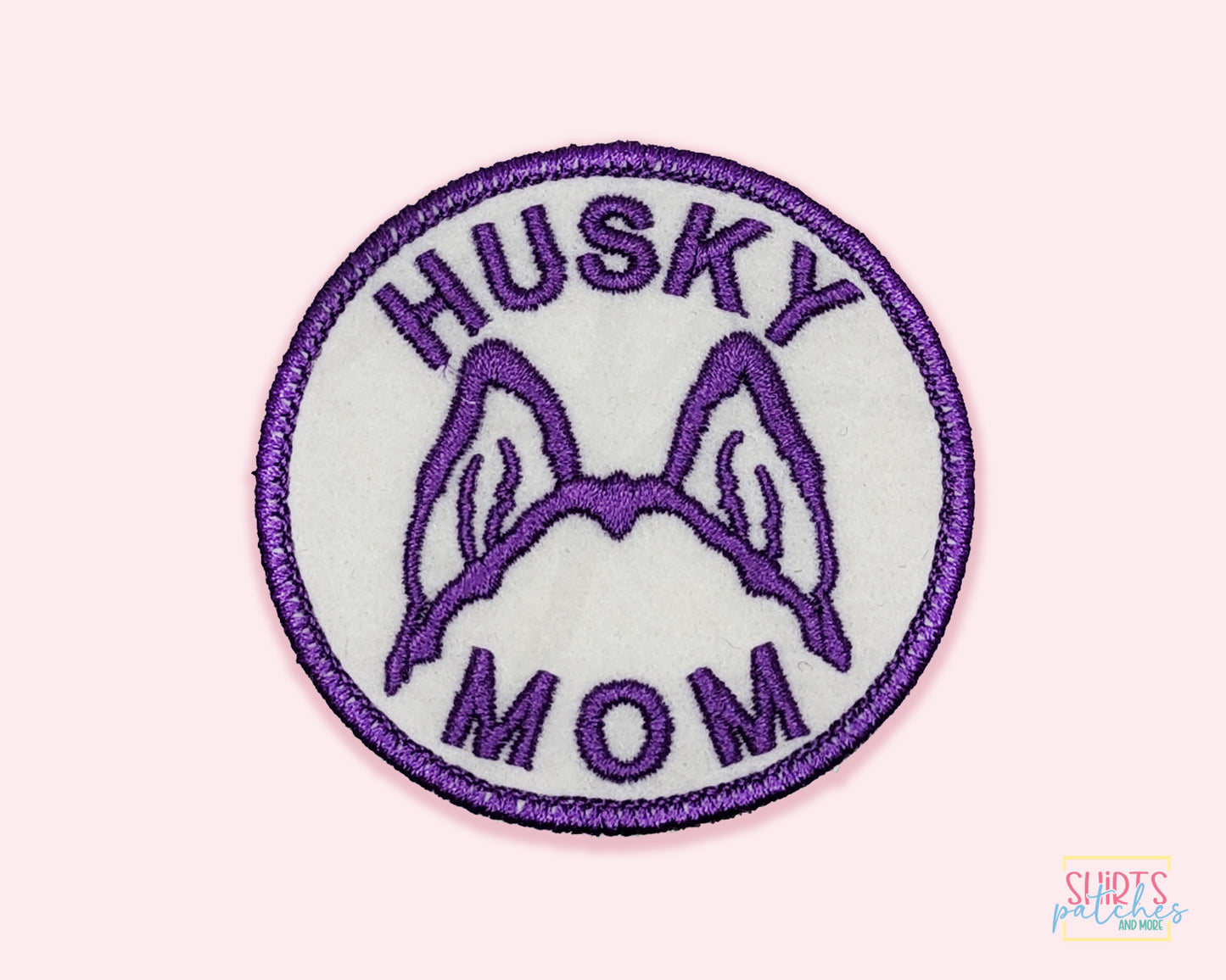 Husky Mom Patch - Custom Iron On Or Hook And Loop Backing