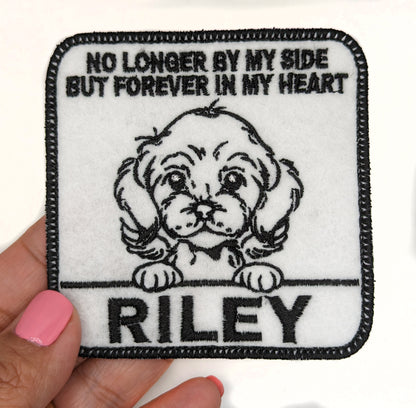 Custom Embroidered Iron-On Labradoodle Memorial Patch