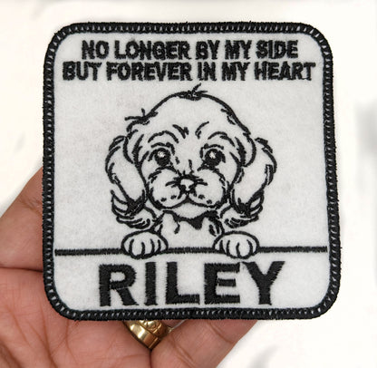 Custom Embroidered Iron-On Labradoodle Memorial Patch