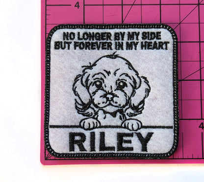 Custom Embroidered Iron-On Labradoodle Memorial Patch