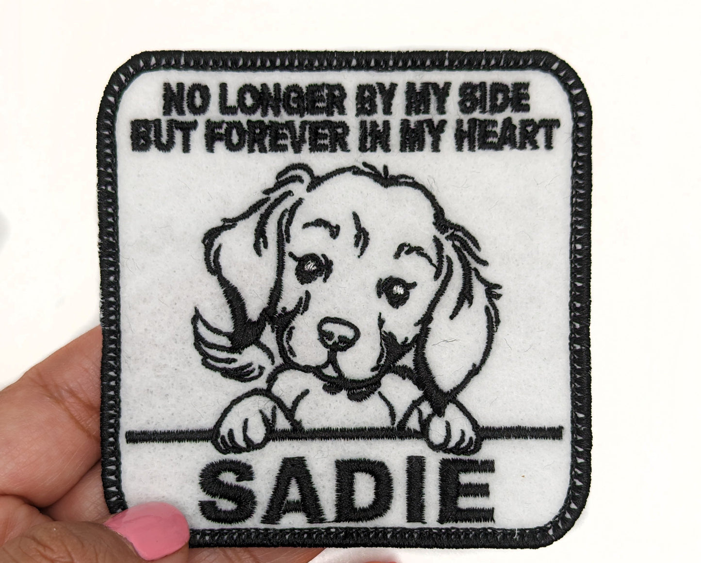 Custom Embroidered Iron-On Golden Retriever Memorial Patch