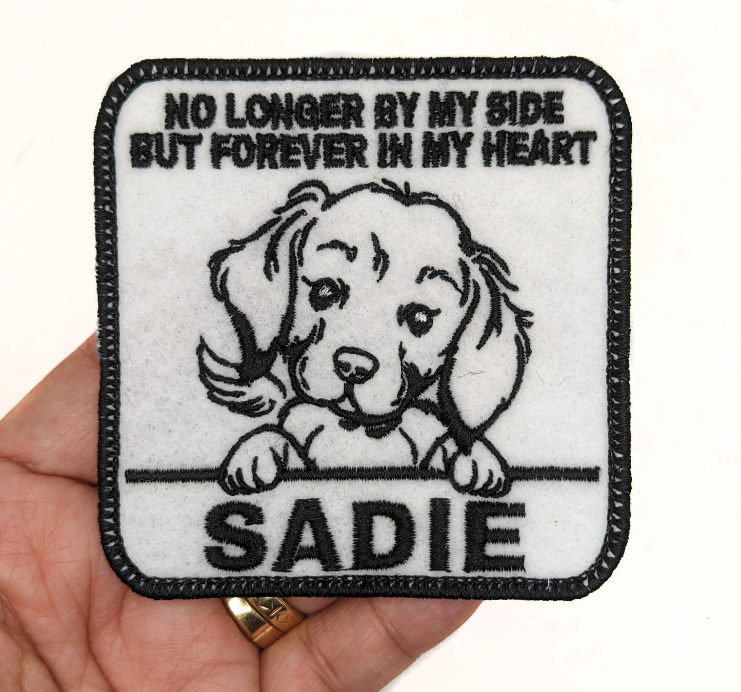 Custom Embroidered Iron-On Golden Retriever Memorial Patch