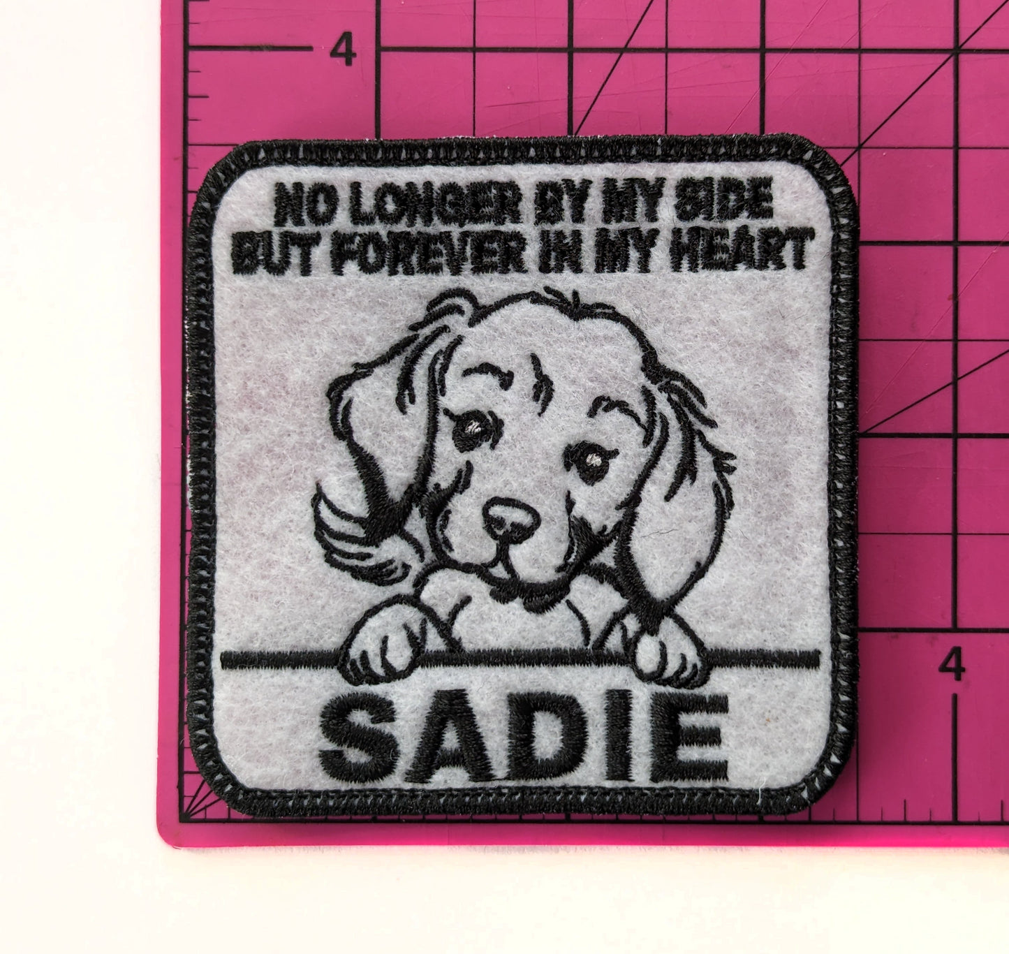 Custom Embroidered Iron-On Golden Retriever Memorial Patch