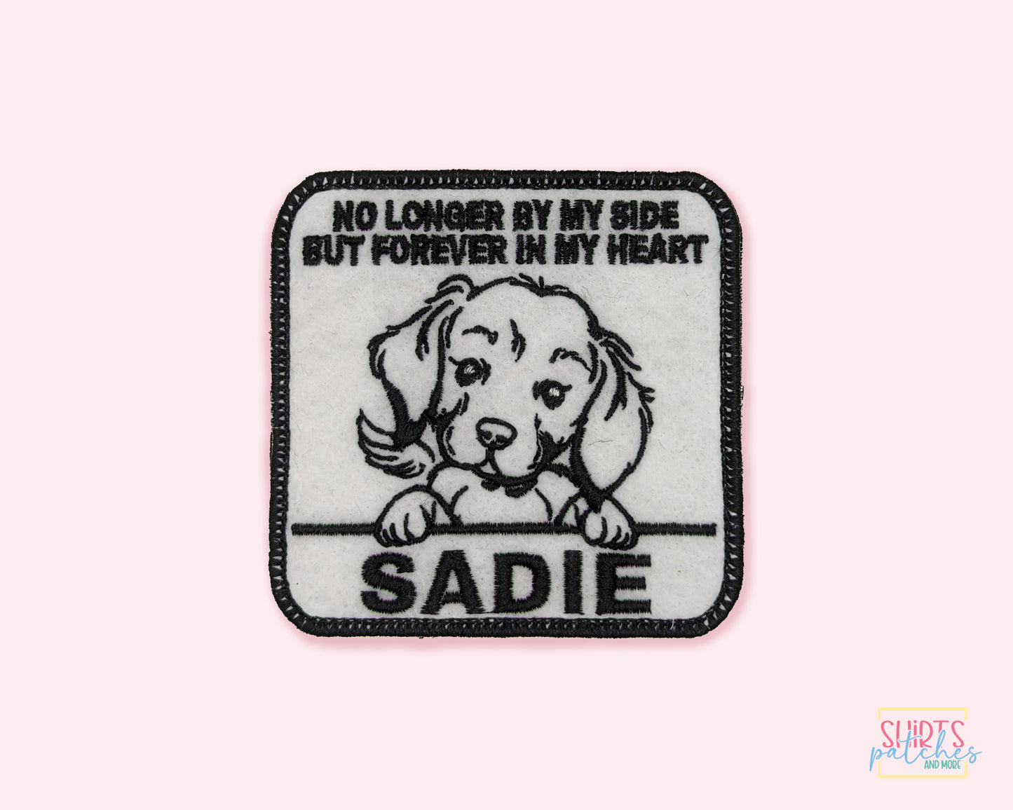 Custom Embroidered Iron-On Golden Retriever Memorial Patch