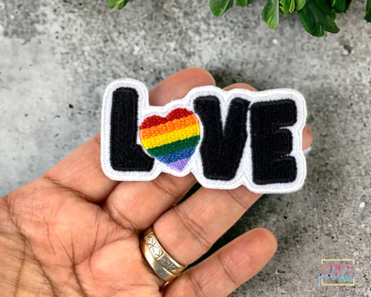 Custom Embroidered Love Patch. LGBTQ Pride Patch. Iron-On Patch. Rainbow Heart Patch. Morale Patch. Sew-On Patch. Stick-On Patch.