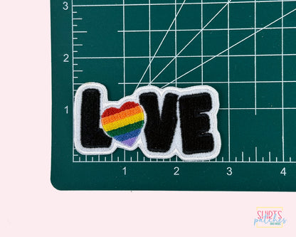 Custom Embroidered Love Patch. LGBTQ Pride Patch. Iron-On Patch. Rainbow Heart Patch. Morale Patch. Sew-On Patch. Stick-On Patch.