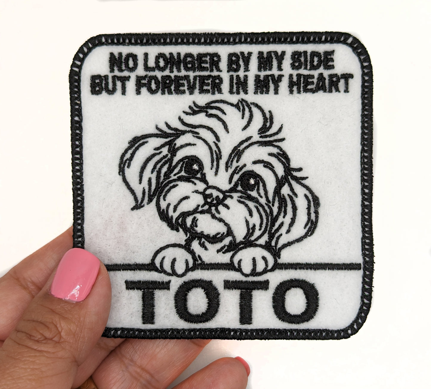 Custom Embroidered Iron-On Maltese Memorial Patch