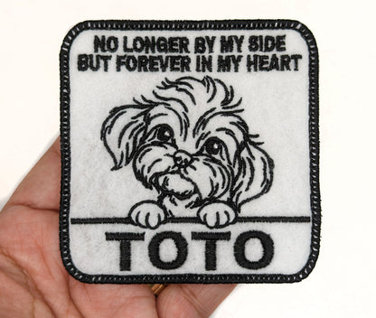 Custom Embroidered Iron-On Maltese Memorial Patch