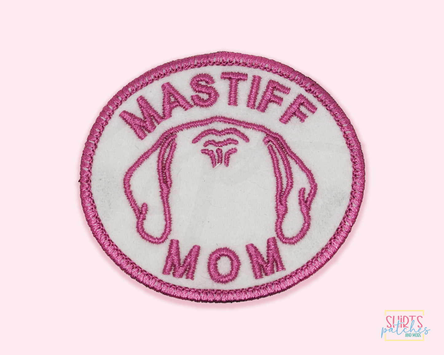 Mastiff Mom Patch - Custom Iron On Or Hook And Loop Backing