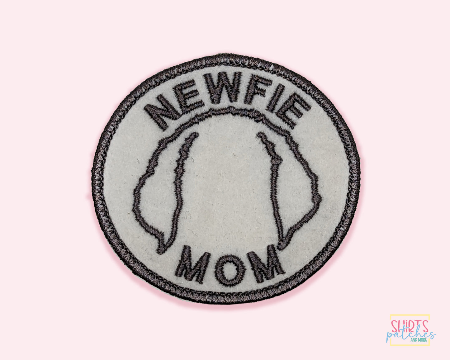 Newfie Mom Patch - Custom Iron On Or Hook And Loop Backing