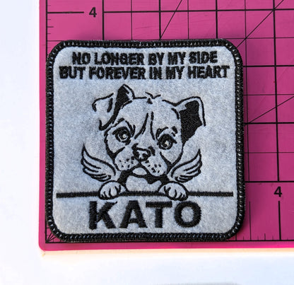 Custom Embroidered Iron-On Pitbull Memorial Patch