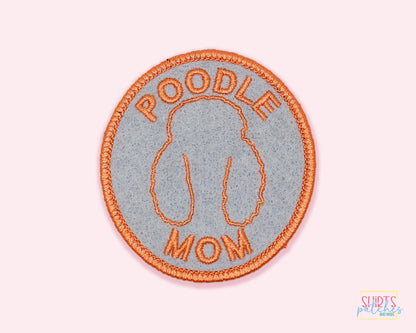 Poodle Mom Patch - Custom Iron On Or Hook And Loop Backing