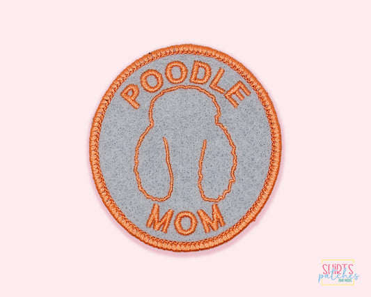 Poodle Mom Patch - Custom Iron On Or Hook And Loop Backing