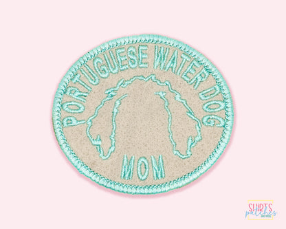 Portuguese Water Dog Mom Patch - Custom Iron On Or Hook And Loop Backing