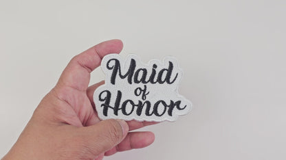 Custom Embroidered Maid of Honor Patch – Perfect for Wedding Jackets, Keepsakes, Bridal Party Gifts, and Special Wedding Day Accessories.