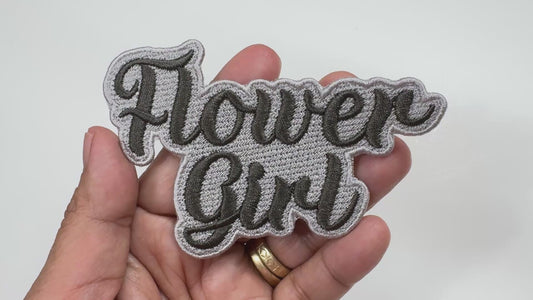 Flower Girl Embroidered Patch - Customizable Wedding Party Patch