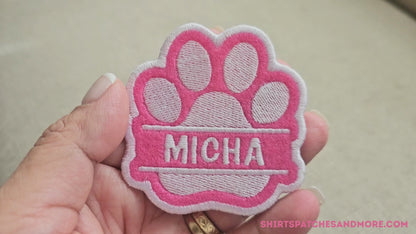 Custom Paw Print Name Patch - Personalized Pet Patch