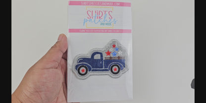 Embroidered Iron-On Vintage Truck Patriotic Patch