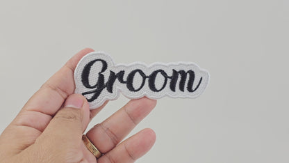 Custom Embroidered Groom Patch. Ideal for Wedding Jackets, Bachelor Party Outfit, Honeymoon Bag, Groom’s Robes, Keepsakes, and Wedding Decor.