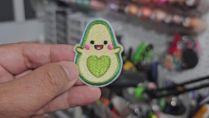 Embroidered Iron-On Kawaii Happy Avocado Patch