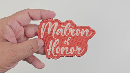 Personalized Matron of Honor Embroidered Patch – Ideal for Wedding Robes, Jackets, Bridal Party Gifts, and a Meaningful Keepsake