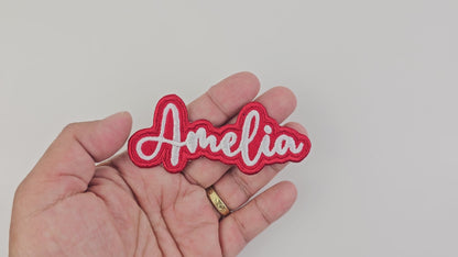 Custom Personalized Embroidered Amelia Name Patch - Sew or Iron-On. Add Your Name, Title, or Message. Perfect for Uniforms, Jackets & Gifts