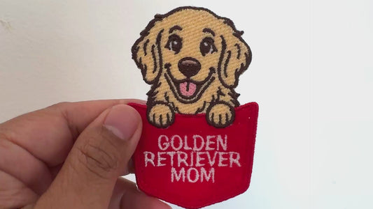 Golden Retriever Mom Pocket Patch – Embroidered Dog Lover Patch