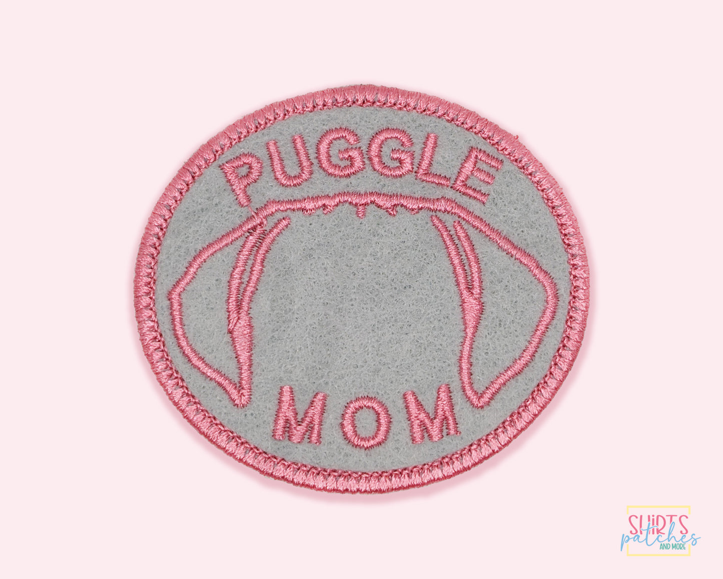 Puggle Mom Patch - Custom Iron On Or Hook And Loop Backing