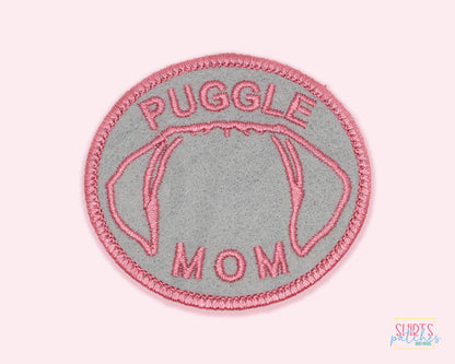 Puggle Mom Patch - Custom Iron On Or Hook And Loop Backing