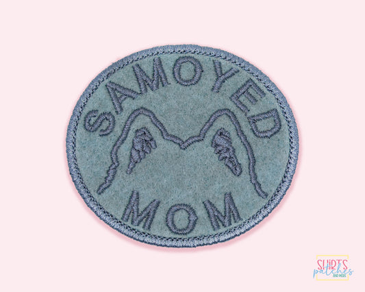 Samoyed Mom Patch - Custom Iron On Or Hook And Loop Backing