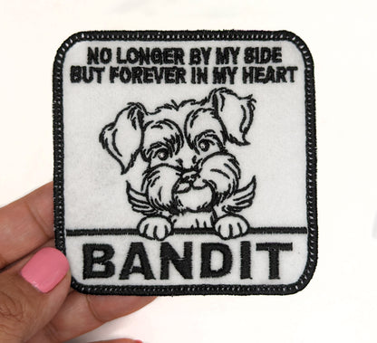 Custom Embroidered Iron-On Schnauzer Memorial Patch