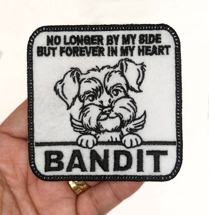 Custom Embroidered Iron-On Schnauzer Memorial Patch