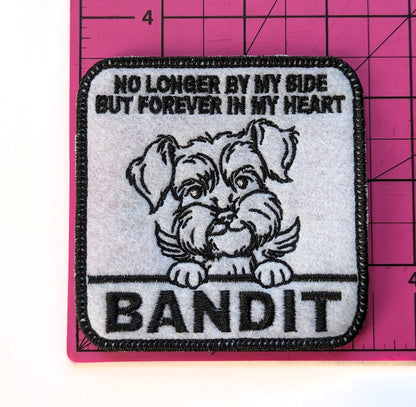 Custom Embroidered Iron-On Schnauzer Memorial Patch