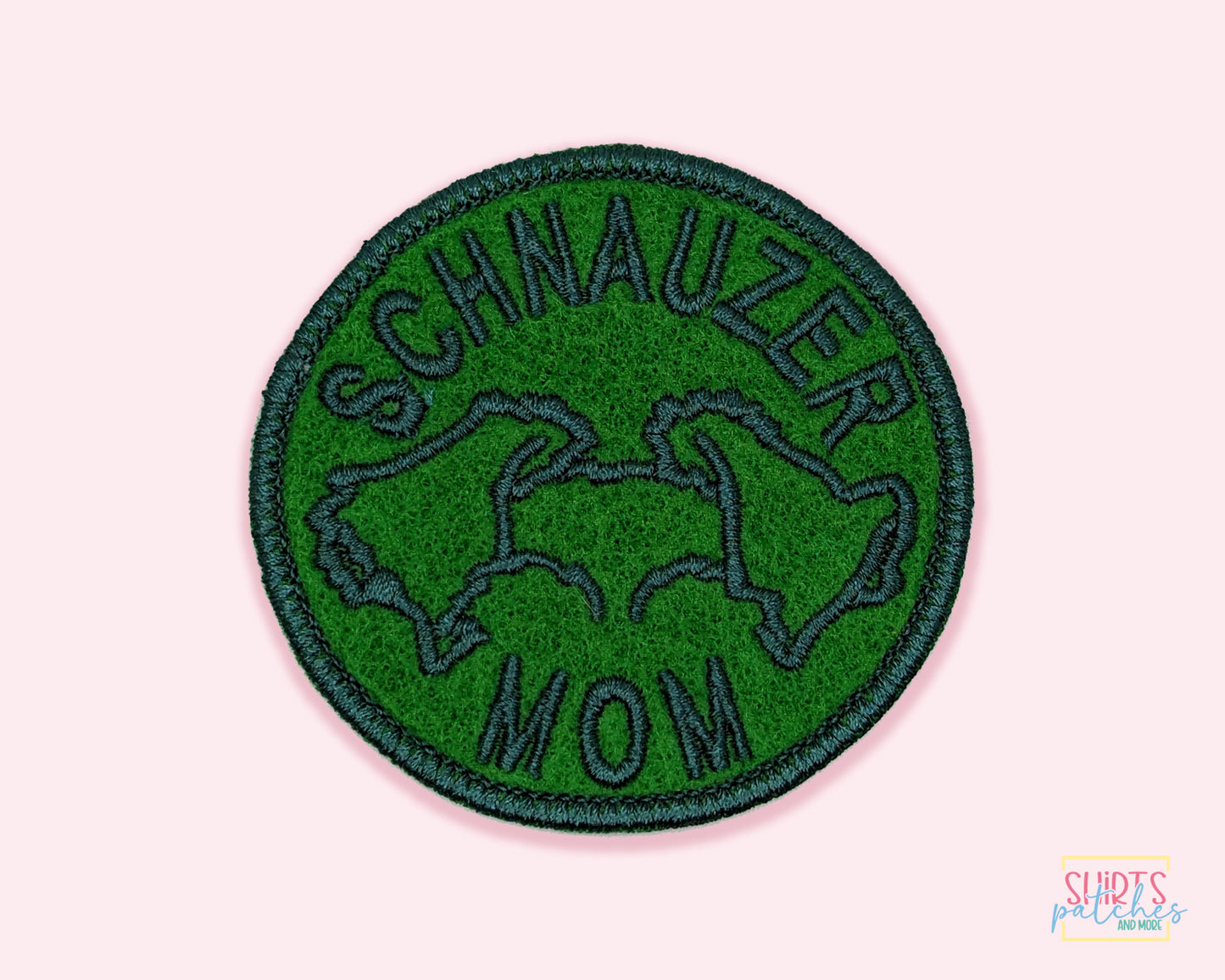 Schnauzer Mom Patch - Custom Iron On Or Hook And Loop Backing