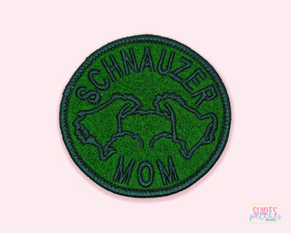 Schnauzer Mom Patch - Custom Iron On Or Hook And Loop Backing