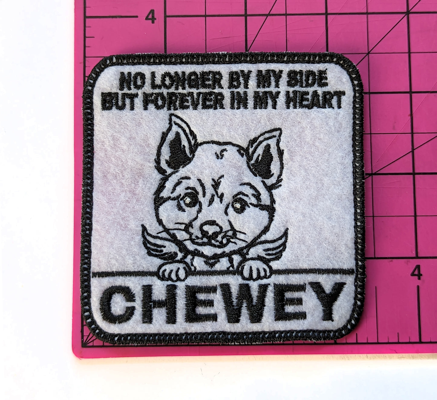 Custom Embroidered Iron-On Shiba Inu Memorial Patch